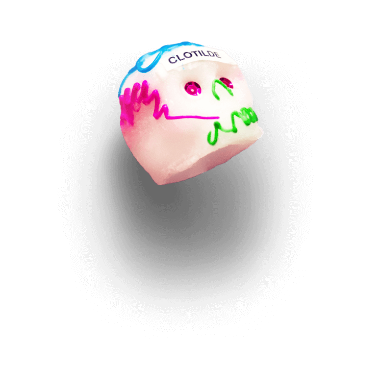 Calavera with Blue Decoration